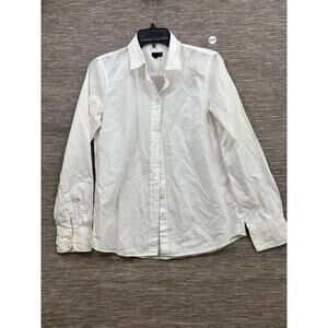 J.Crew Button Up Shirt Blouse Womens Size S White Long Sleeve Casual